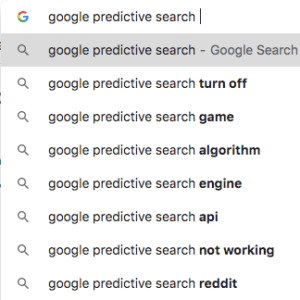 google predictive search