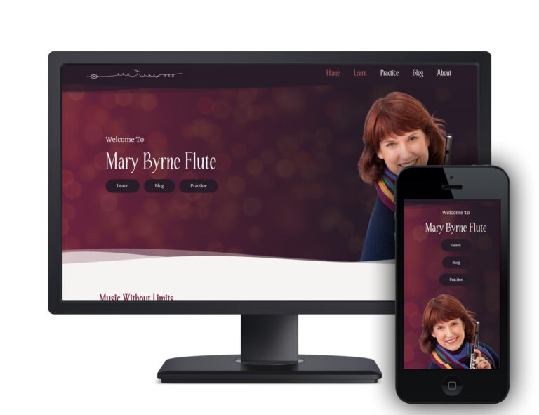 mary byrne flute teacher website design portfolio