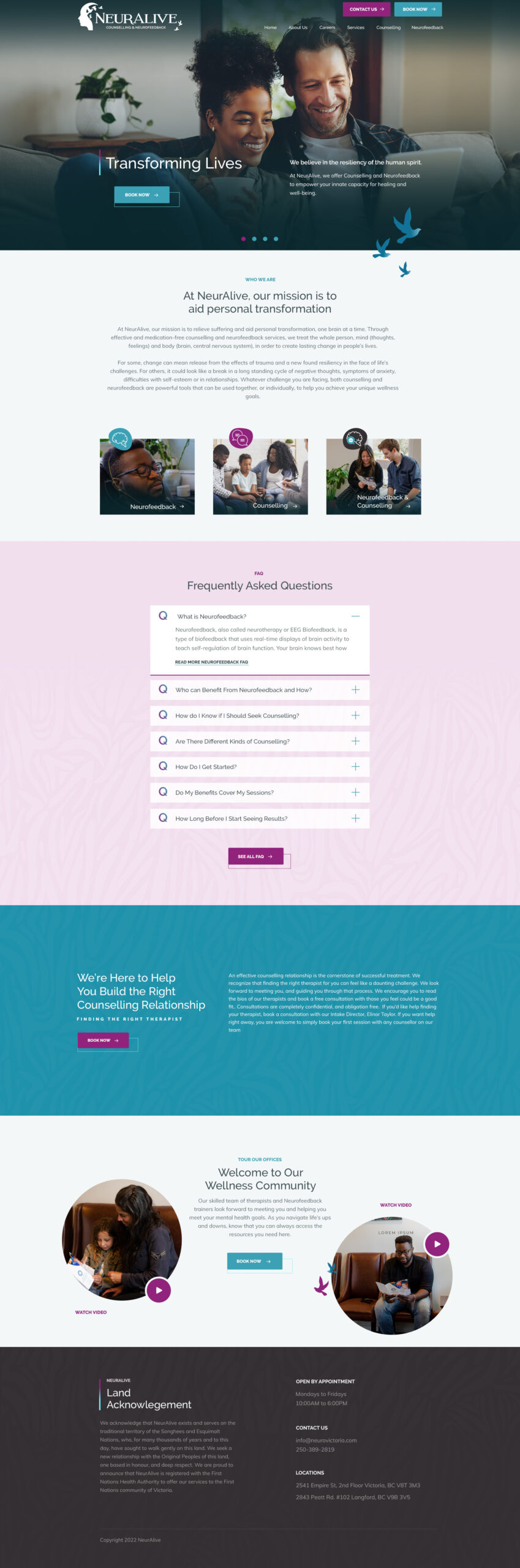 NeurAlive Homepage Website Design